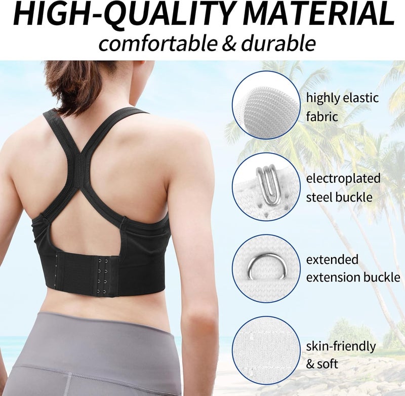 PEASUG 12 PCS Bra Extenders 4 Hooks, Bra Strap Extender, 4 Hook Bra Extenders for Women Elastic Extension Strap Plus Size - Image 4